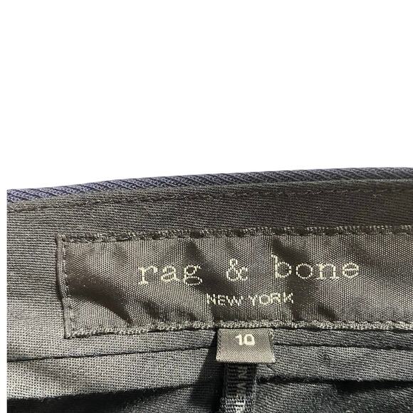 RAG & BONE Luca Navy Blue Pleated Satin-trimmer Twill Shorts Sz 10 - Picture 6 of 11